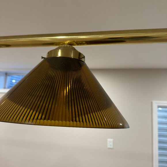 4 Lamp Light Fixture Pool Table Billiards, Gold or Polished Brass - Picture 4 of 6